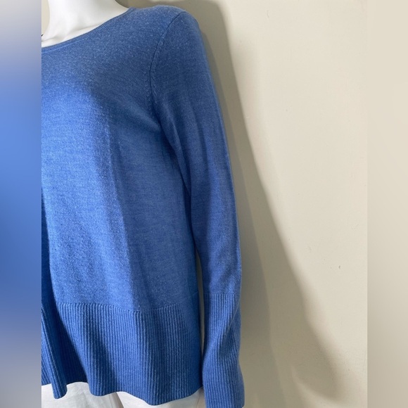 J. McLAUGHLIN Blue Italian Merino Wool Pullover Sweater Womens Sz S Crewneck EUC - Picture 4 of 16